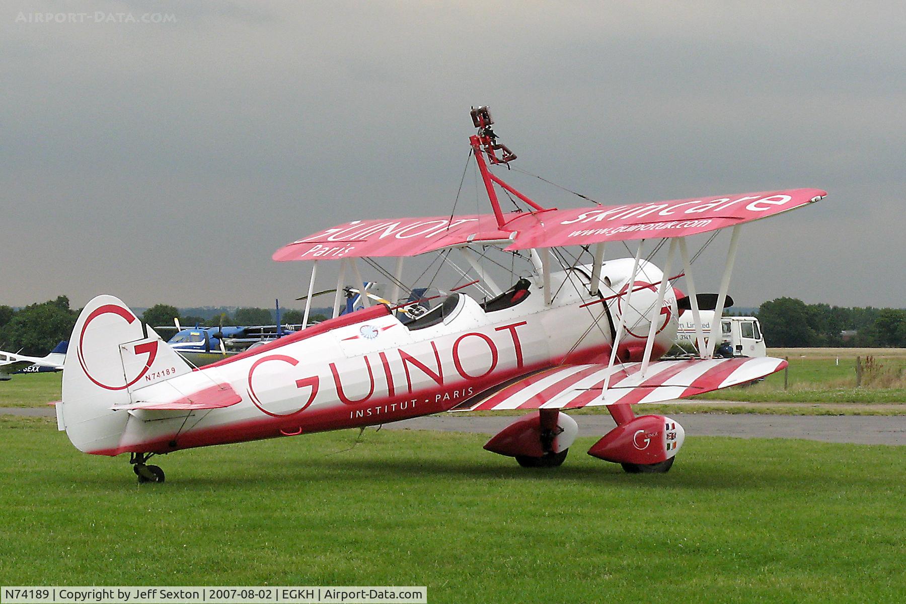 N74189, 1941 Boeing PT-17/R985 Kaydet (A75N1) C/N 75-717, With wing walking equipment