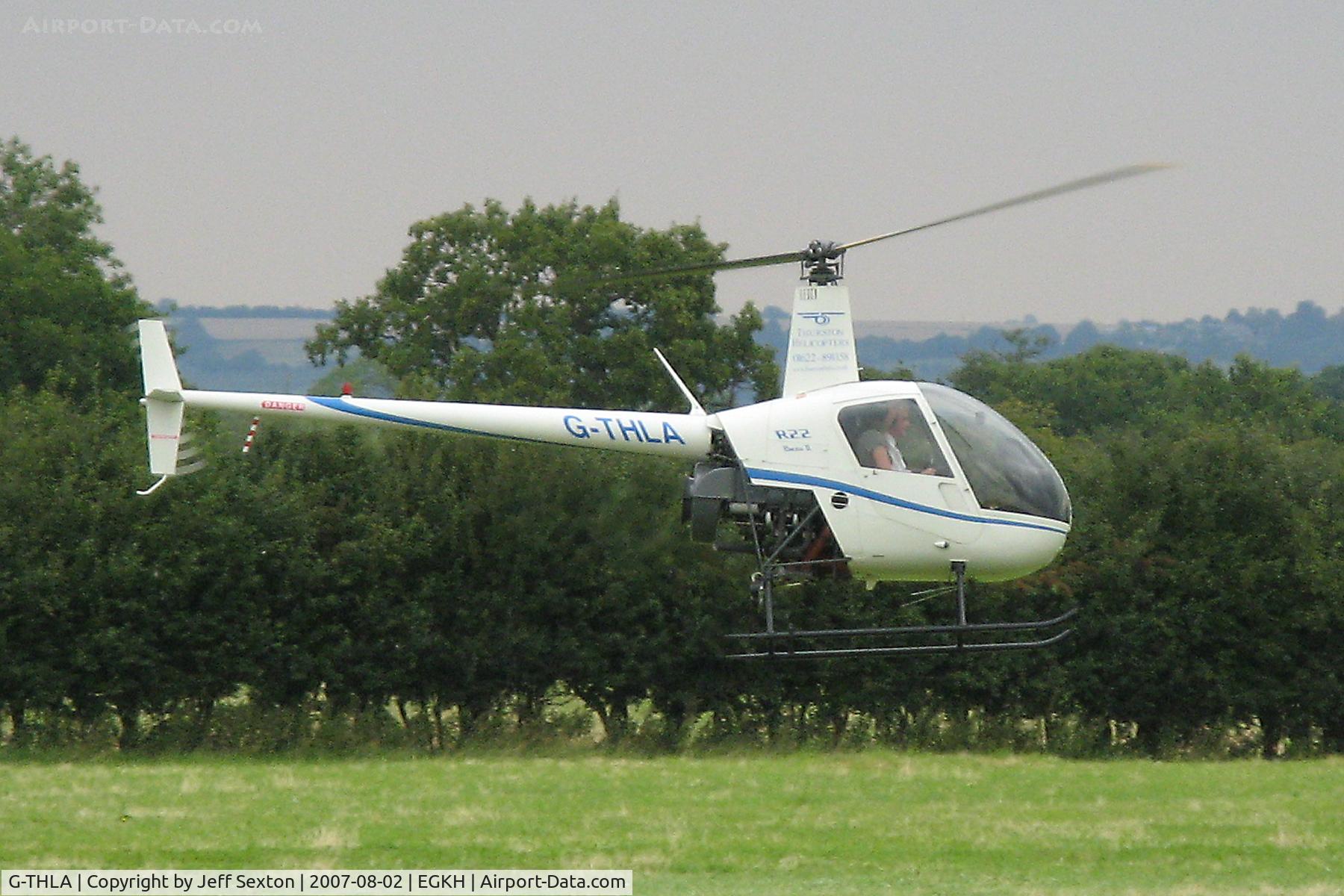 G-THLA, 2003 Robinson R22 Beta C/N 3462, Landing at EGKH