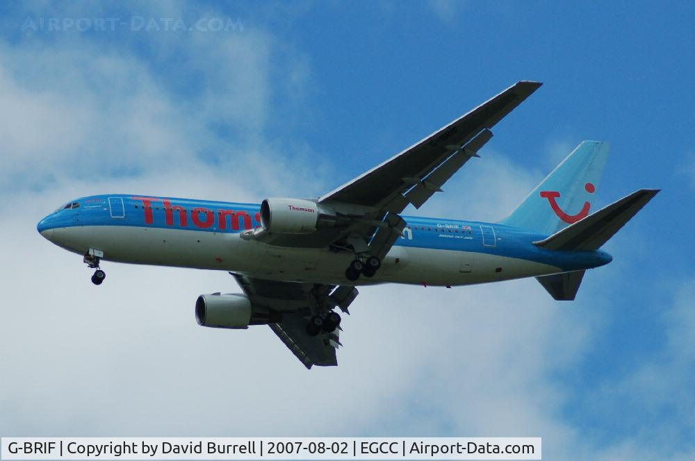G-BRIF, 1990 Boeing 767-204/ER C/N 24736, Thomson - Landing