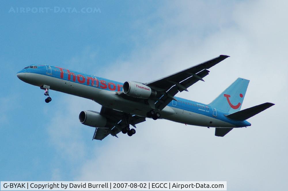 G-BYAK, 1993 Boeing 757-204 C/N 26267, Thomson - Landing