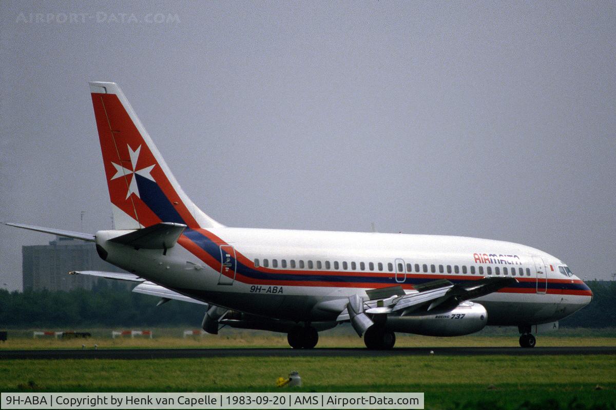 9H-ABA, 1983 Boeing 737-2Y5 C/N 23038, Air Malta 737-200 at Schiphol airport