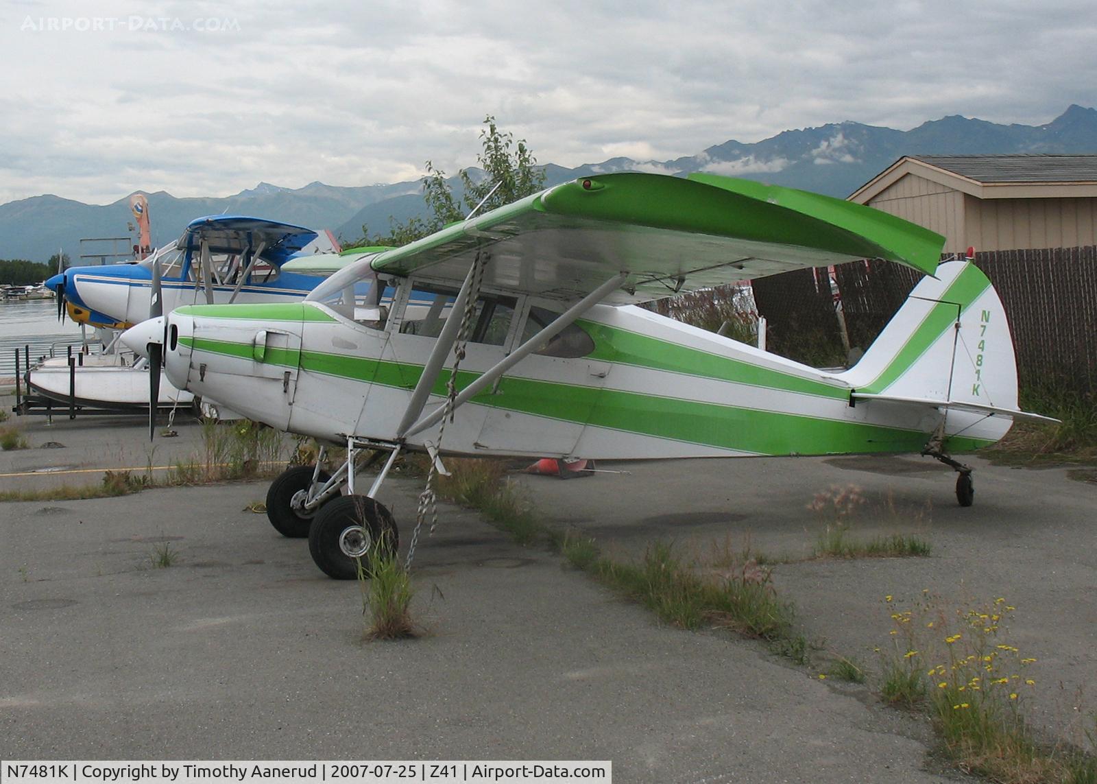 N7481K, 1950 Piper PA-20-135 Pacer C/N 20-396, Tied down by Lake Hood