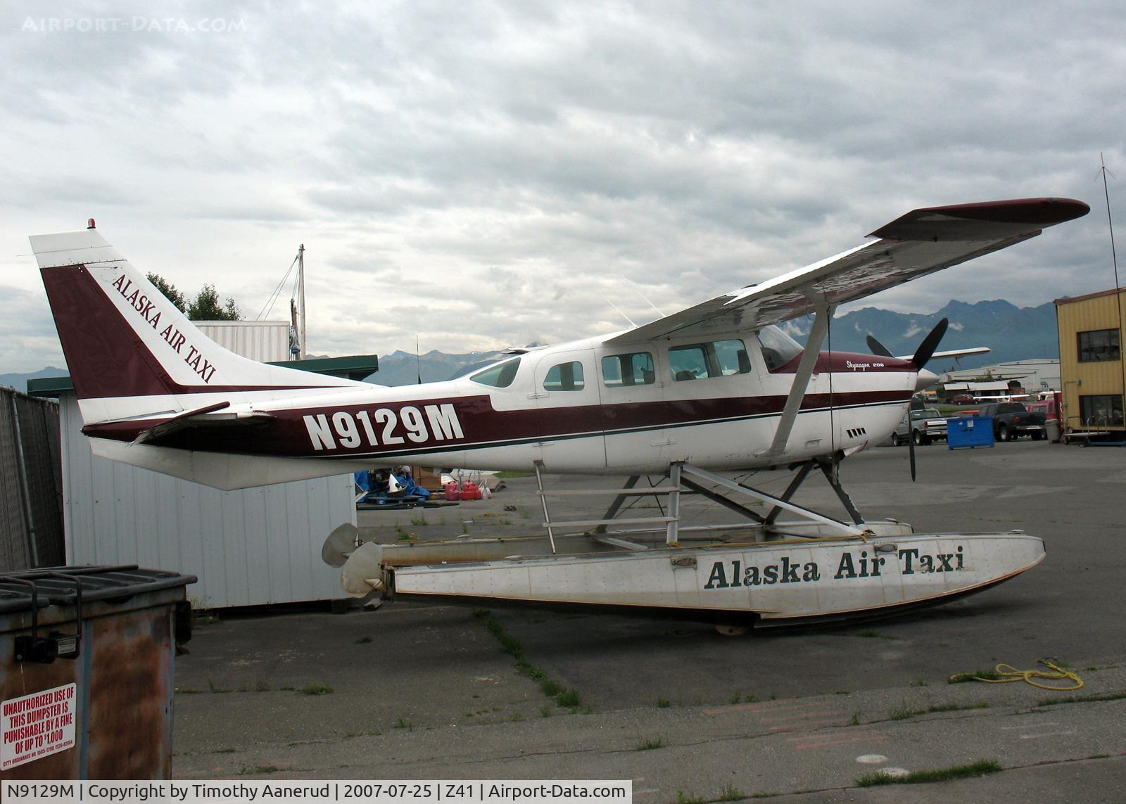 N9129M, 1970 Cessna U206E Stationair C/N U20601529, Tied down by Lake Hood