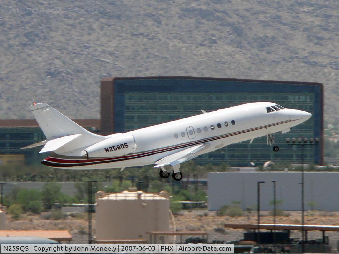 N259QS, 2001 Dassault Falcon 2000 C/N 159, Airborne from 25R