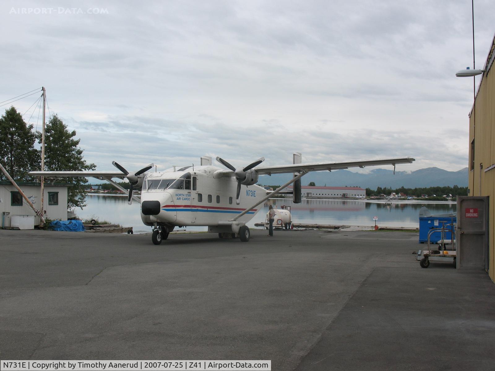 N731E, 1968 Short SC-7 Skyvan 3 C/N SH.1853, Parked by Lake Hood
