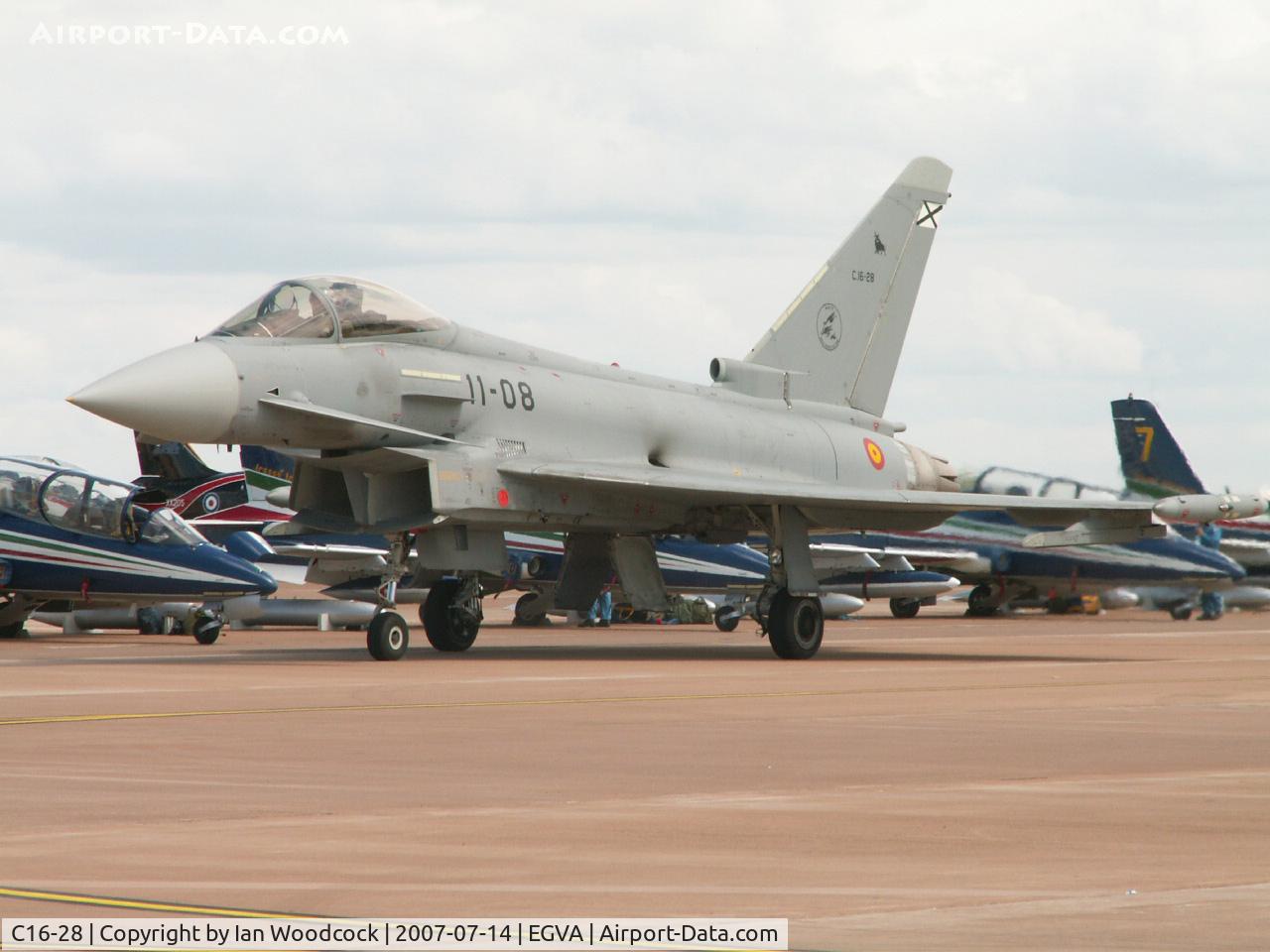 C16-28, Eurofighter EF-2000 Typhoon S C/N SS008, Eurofighter Tifon/Escuadron 113-Ala 11/Spanish AF/RIAT Fairford