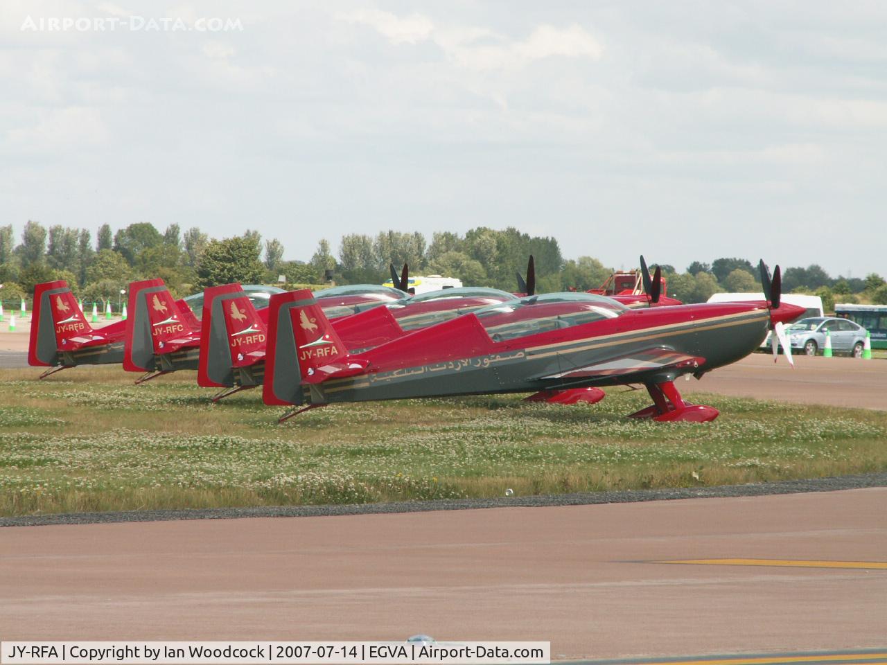 JY-RFA, Extra EA-300 C/N 1239, Extra EA-300L/Royal Jordanian Falcons (with RFB,C & D) RIAT Fairford
