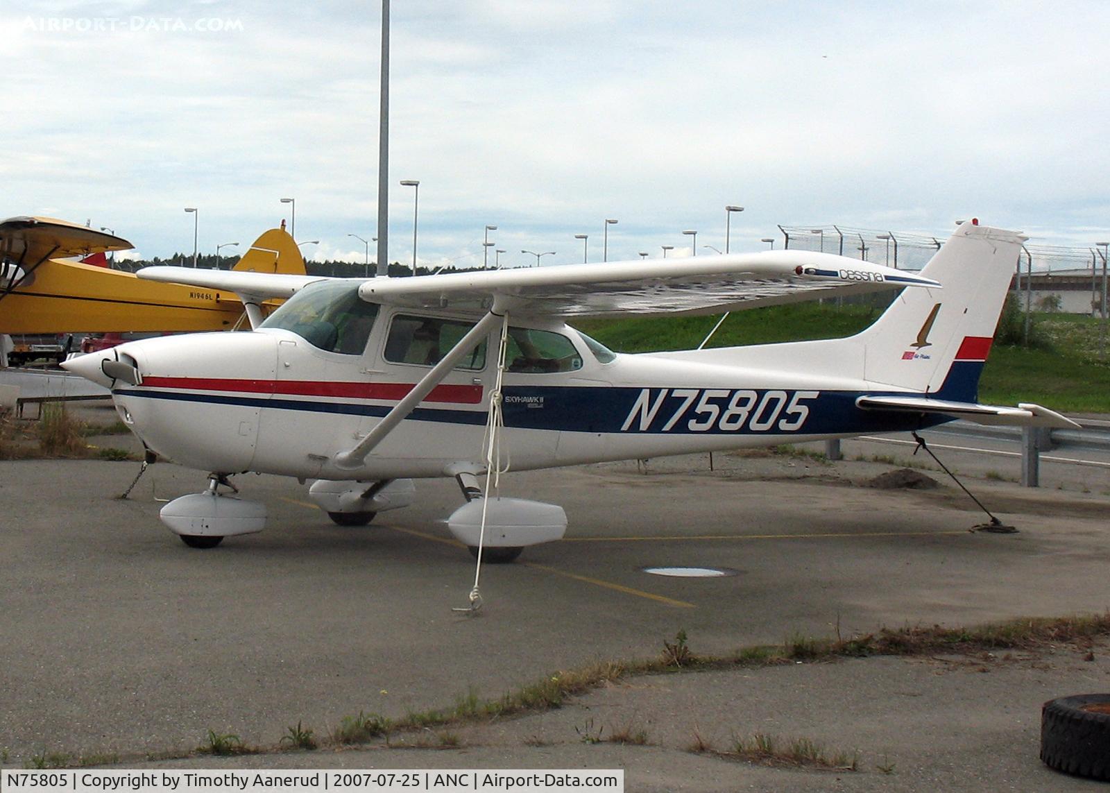 N75805, 1976 Cessna 172N C/N 17267964, General Aviation Parking area at Anchorage International