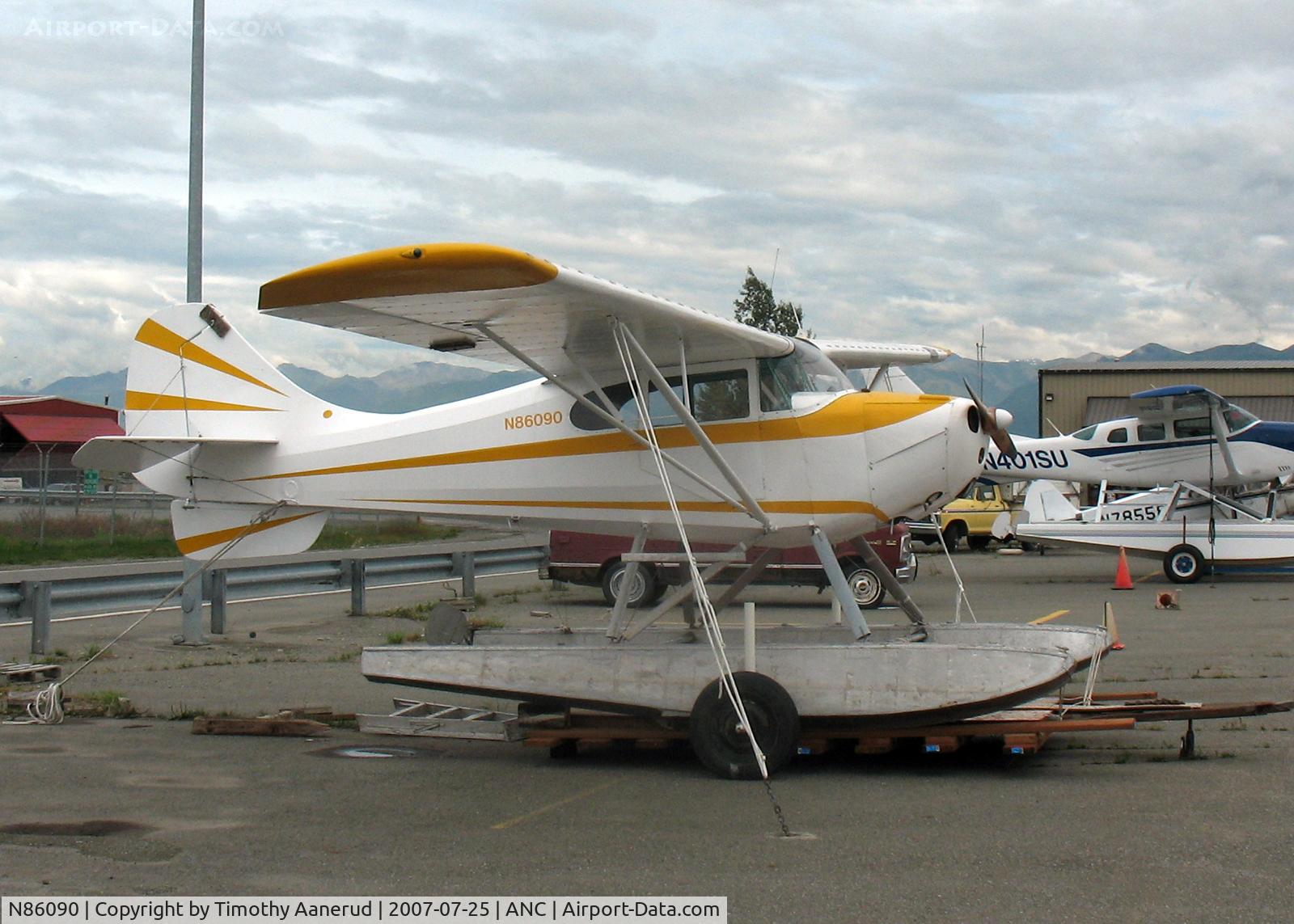 N86090, 1946 Aeronca 11AC Chief C/N 11AC-513, General Aviation Parking area at Anchorage International