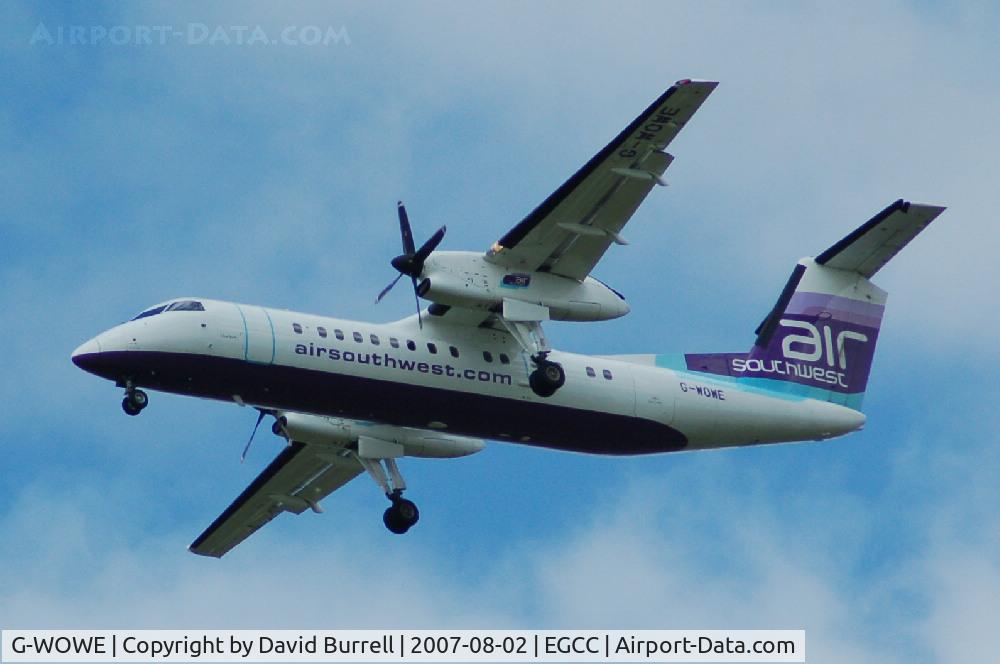 G-WOWE, 1991 De Havilland Canada DHC-8-311 Dash 8 C/N 256, Air South West - Landing