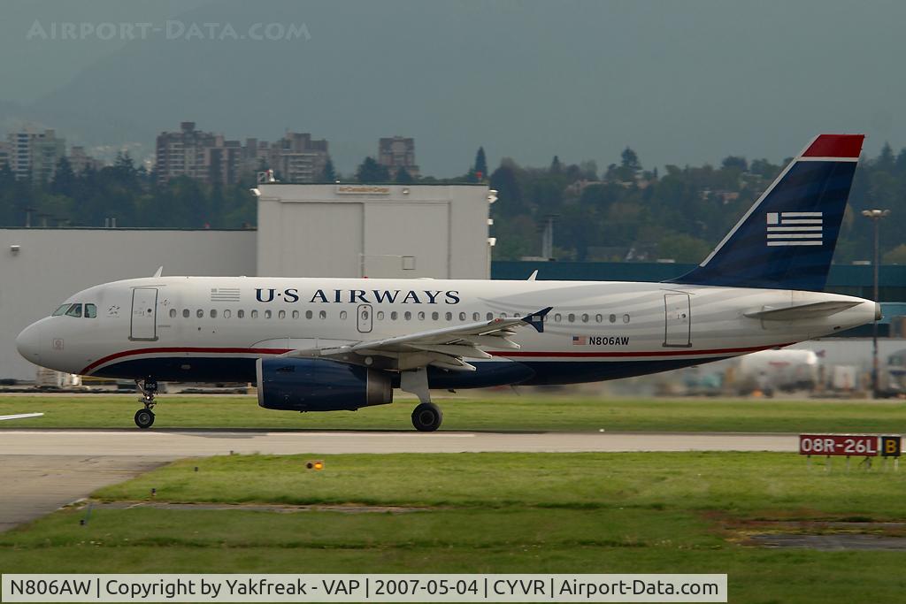 N806AW, 1999 Airbus A319-132 C/N 1056, US Airways Airbu s319