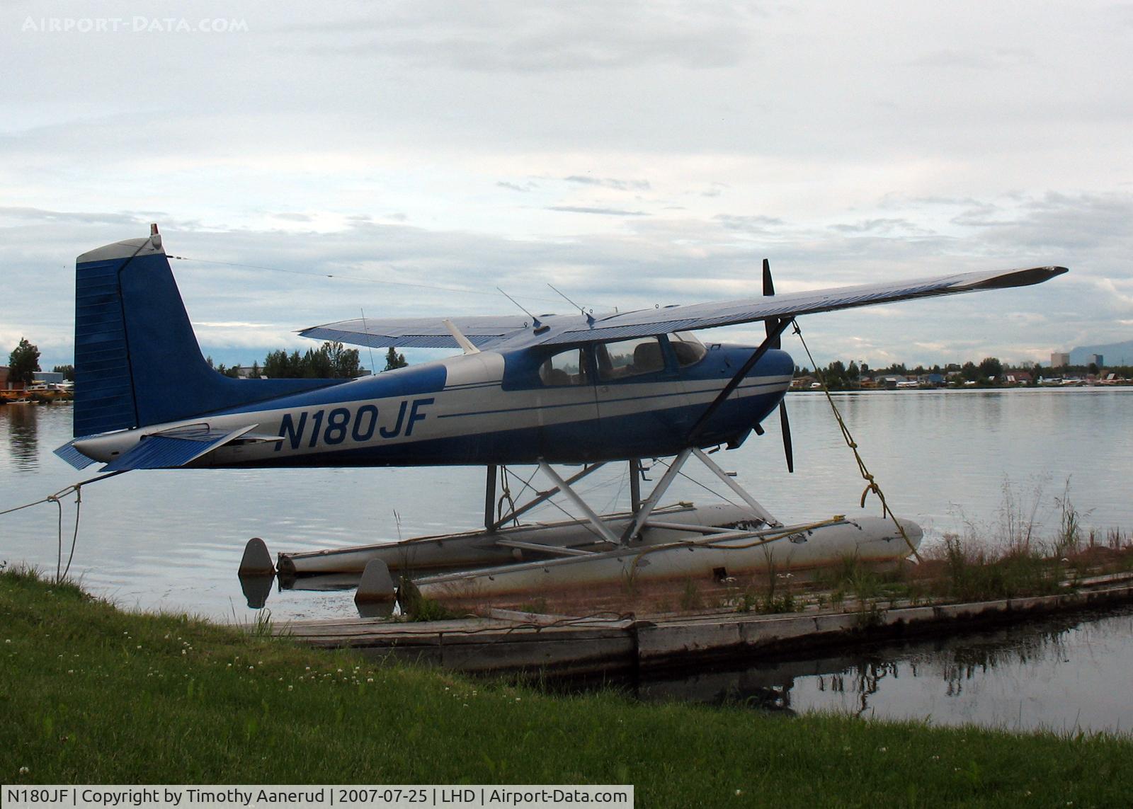 N180JF, 1953 Cessna 180 C/N 30631, Moored at Lake Hood
