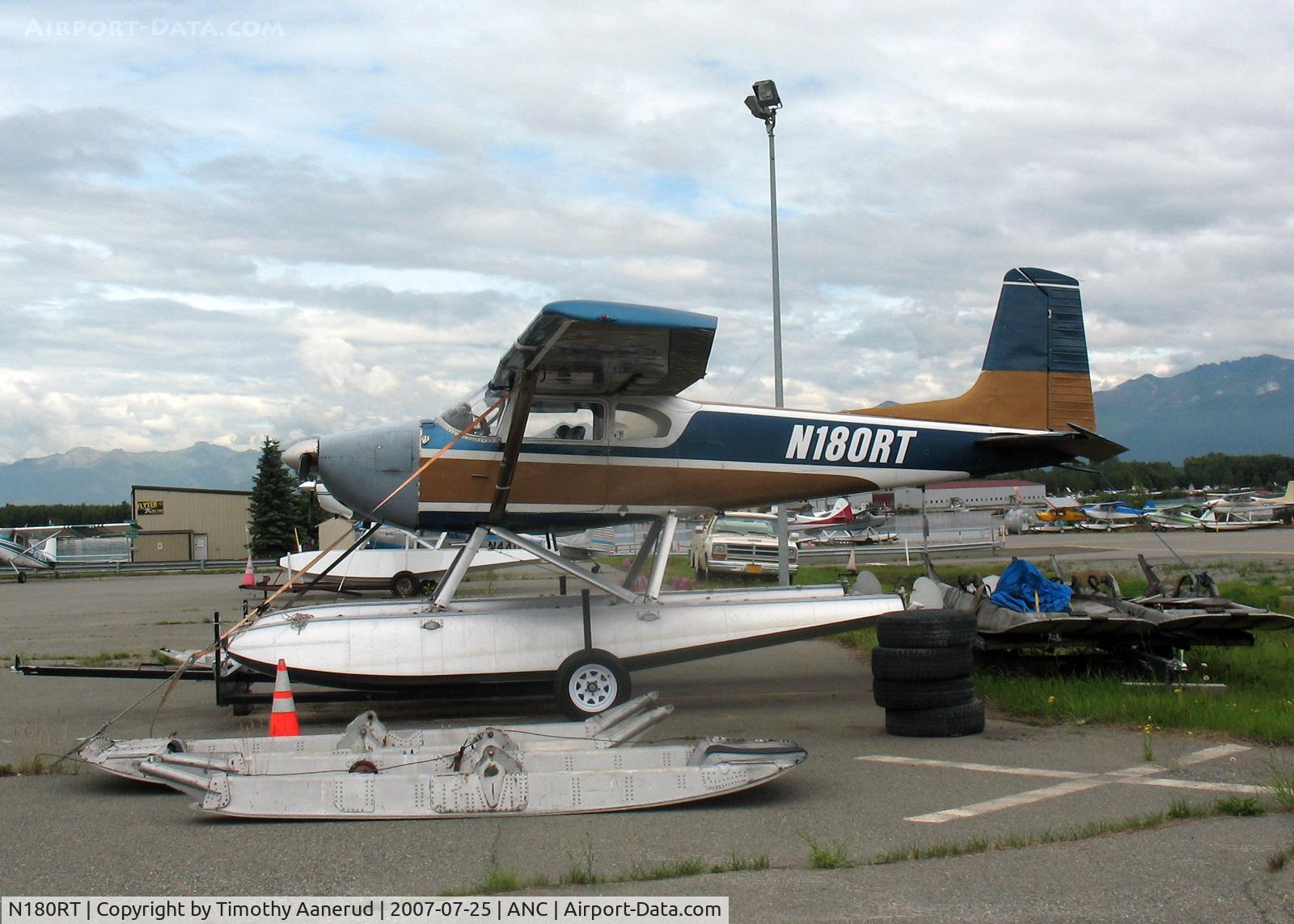 N180RT, 1958 Cessna 180A C/N 50288, General Aviation Parking area at Anchorage International