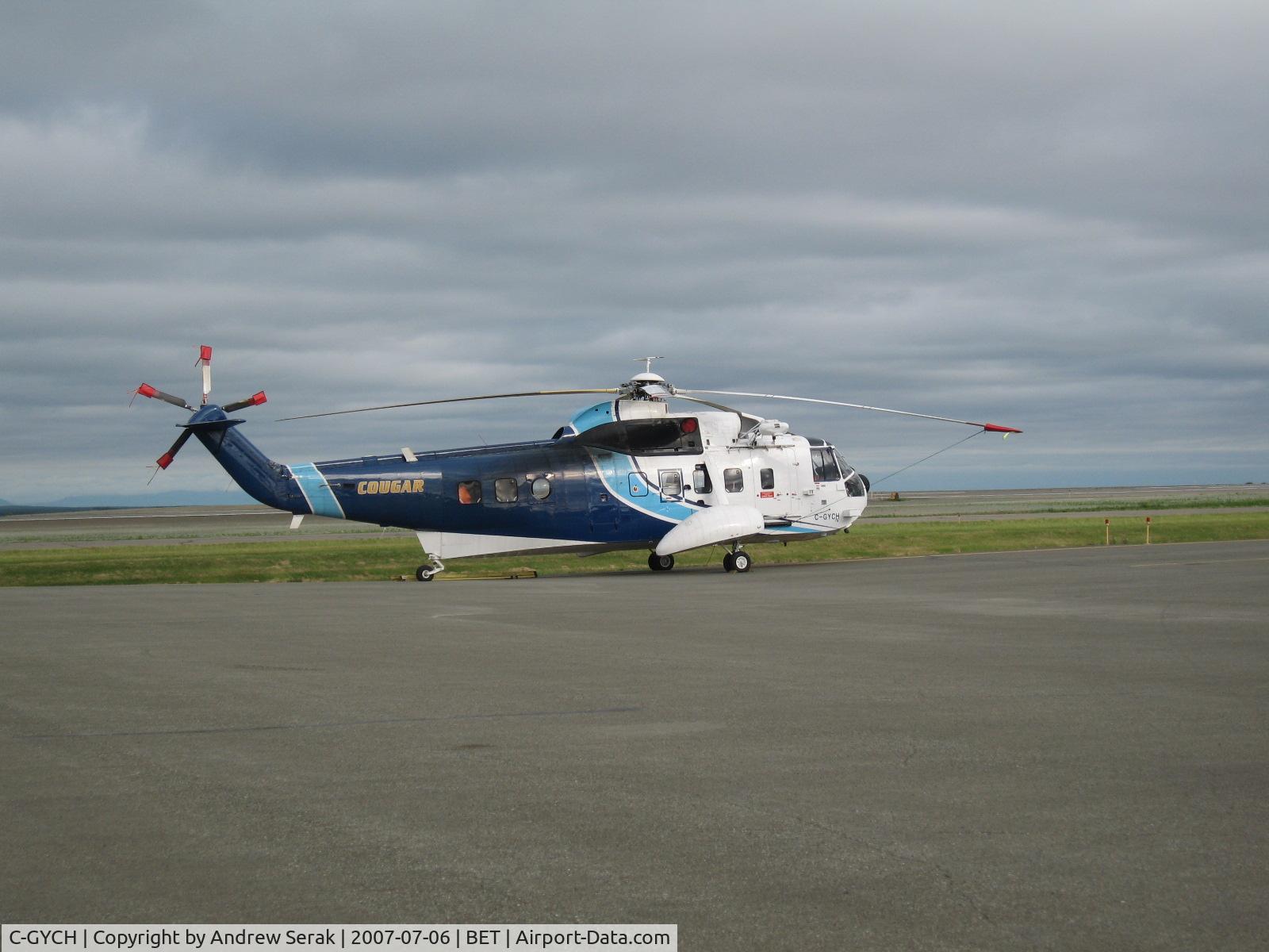 C-GYCH, 1977 Sikorsky S-61N C/N 61762, C-GYCH sitting on the Alaska DOT ramp at Bethel
