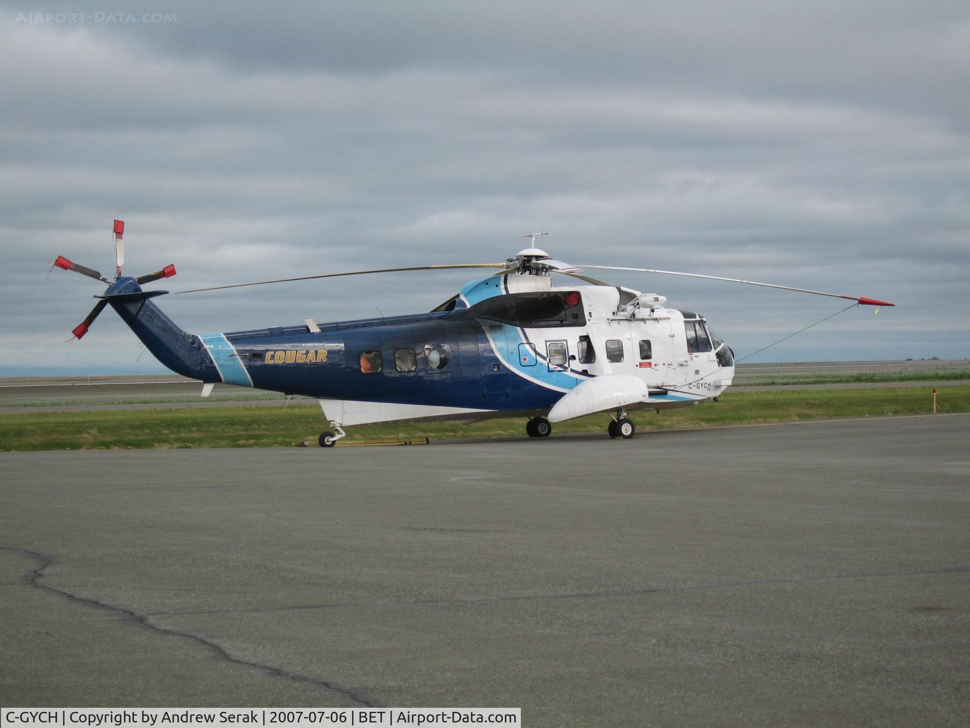 C-GYCH, 1977 Sikorsky S-61N C/N 61762, Parked on the Alaska DOT ramp at Bethel