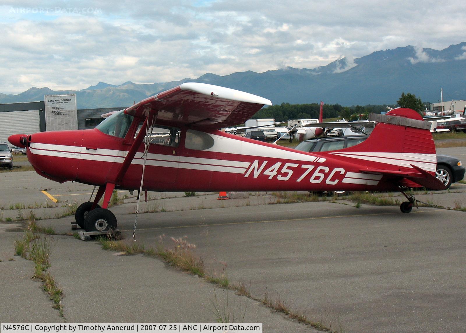 N4576C, 1953 Cessna 170B C/N 25520, General Aviation Parking area at Anchorage International