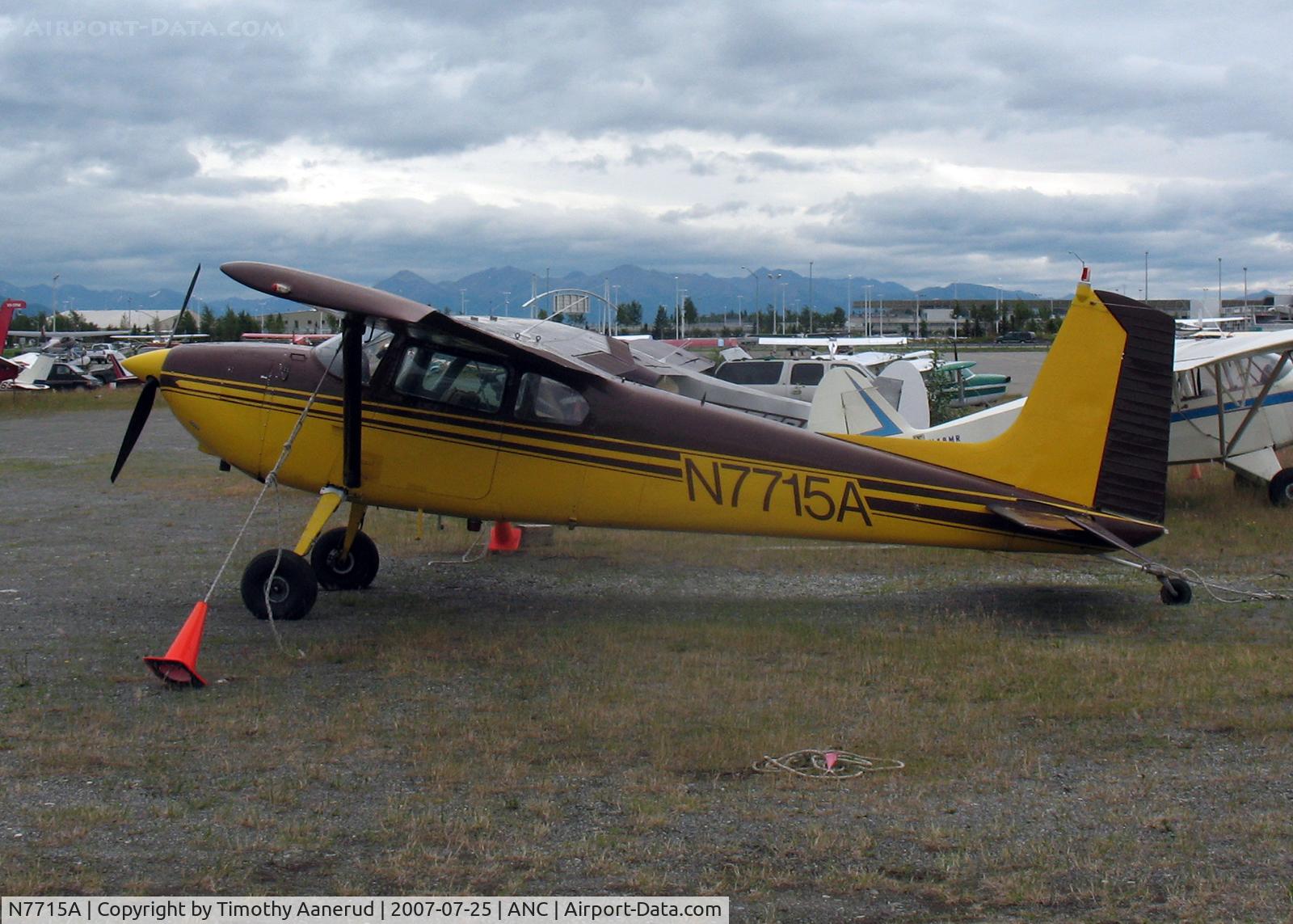 N7715A, 1956 Cessna 180 C/N 32612, General Aviation Parking area at Anchorage International