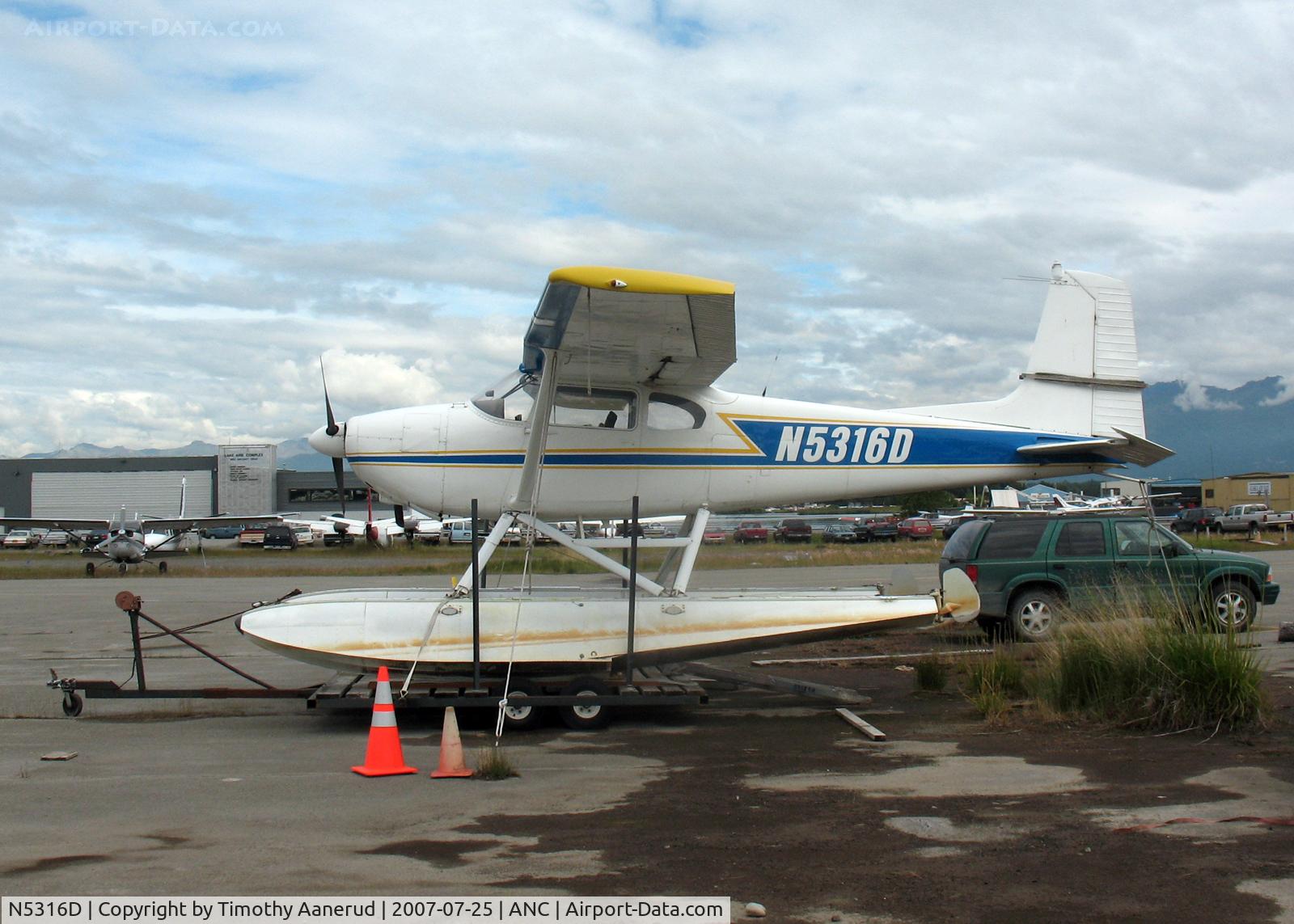 N5316D, 1958 Cessna 180A C/N 50214, General Aviation Parking area at Anchorage International
