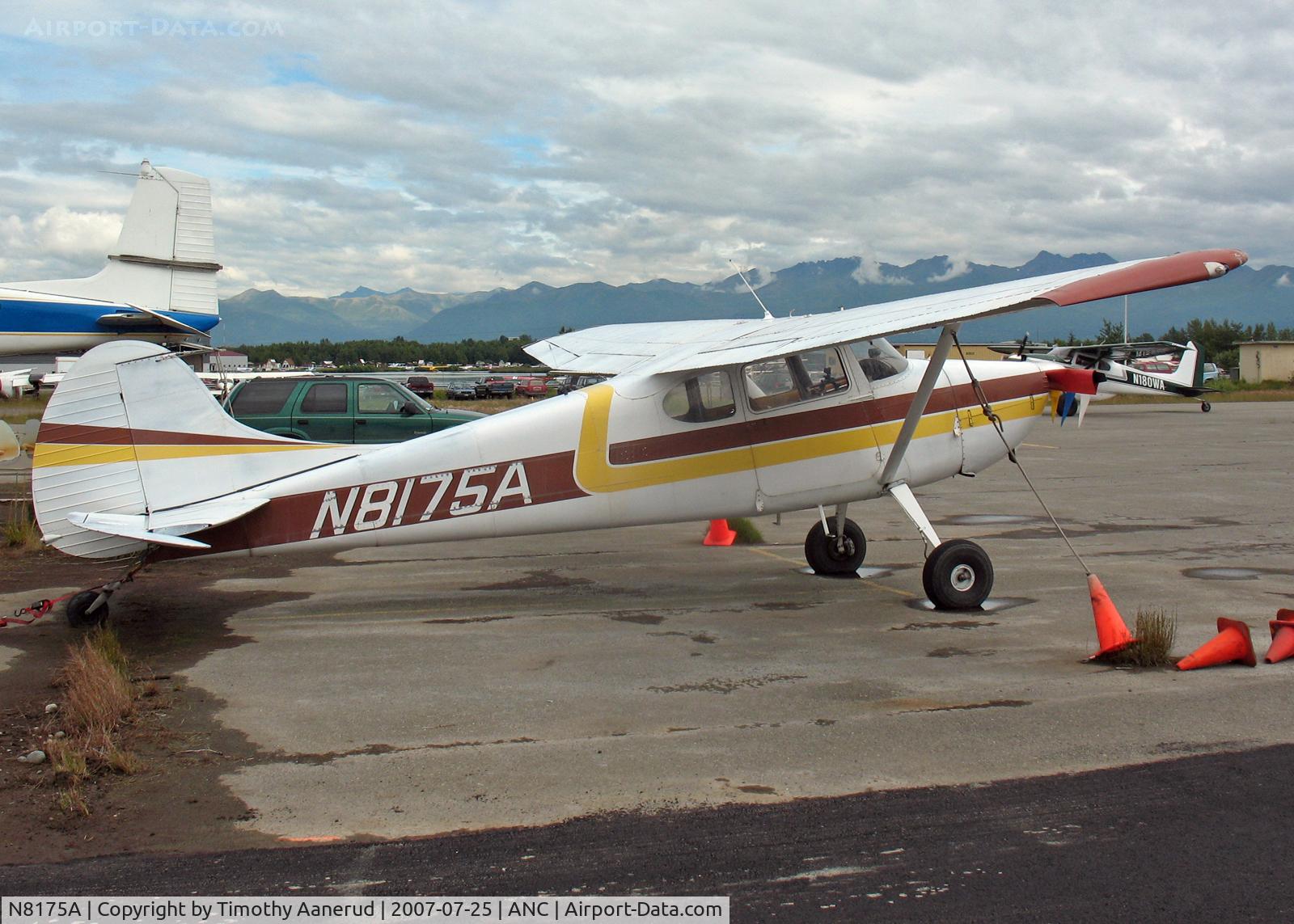 N8175A, 1952 Cessna 170B C/N 25027, General Aviation Parking area at Anchorage International