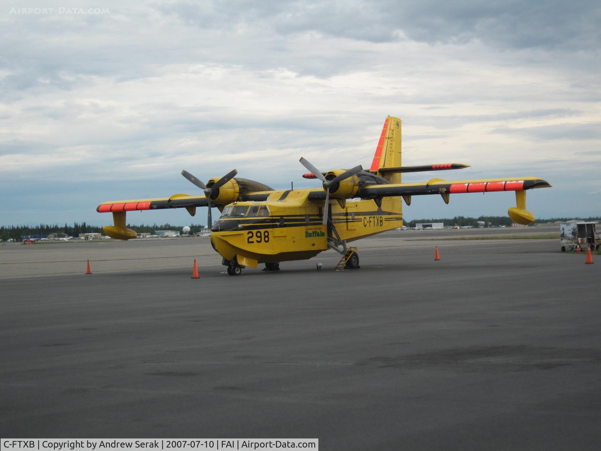 C-FTXB, 1971 Canadair CL-215-I (CL-215-1A10) C/N 1007, Sitting on the ramp in Fairbanks with sister ship C-GFNF