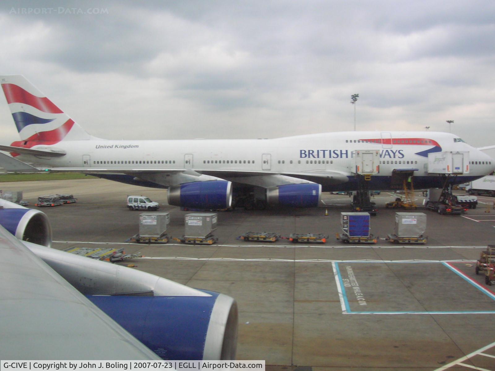 G-CIVE, 1994 Boeing 747-436 C/N 27350, British Airways 747 loading at Terminal 4 LHR