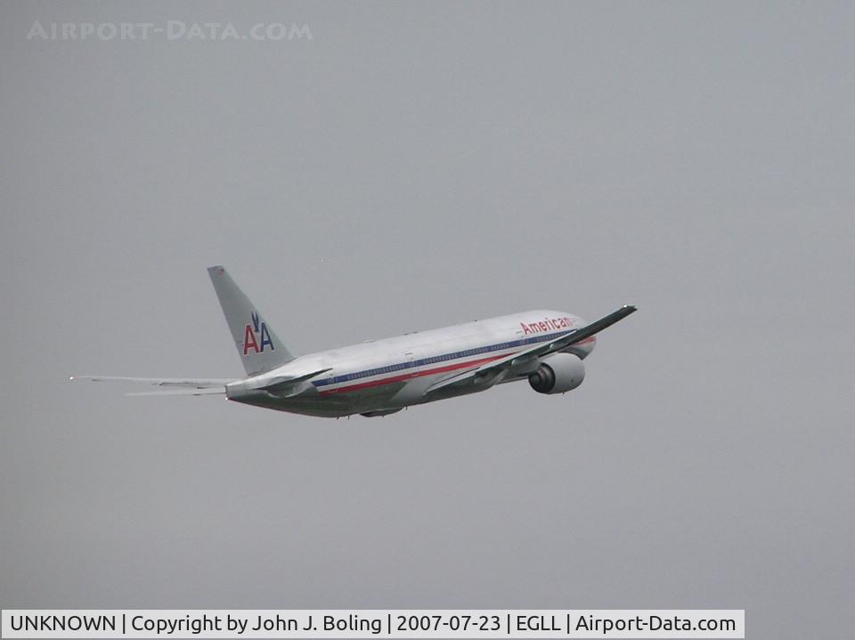 UNKNOWN, , AA B-777 departing runway 9R at LHR