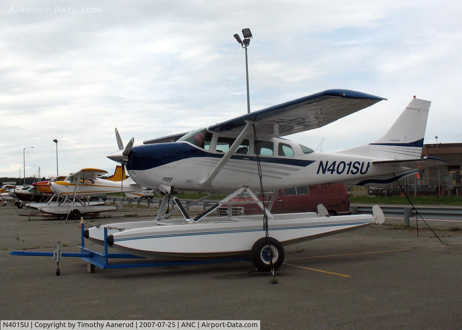N401SU, 1975 Cessna U206F Stationair C/N U20602932, General Aviation Parking area at Anchorage International