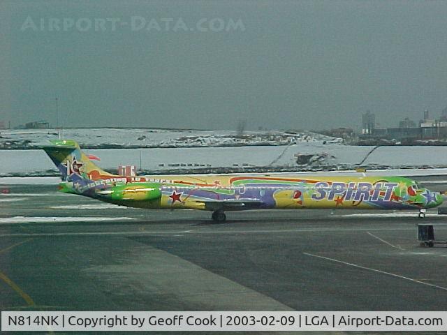 N814NK, 1988 McDonnell Douglas MD-83 (DC-9-83) C/N 49619, N814NK painted in special colours pays a visit to La Guardia NYC