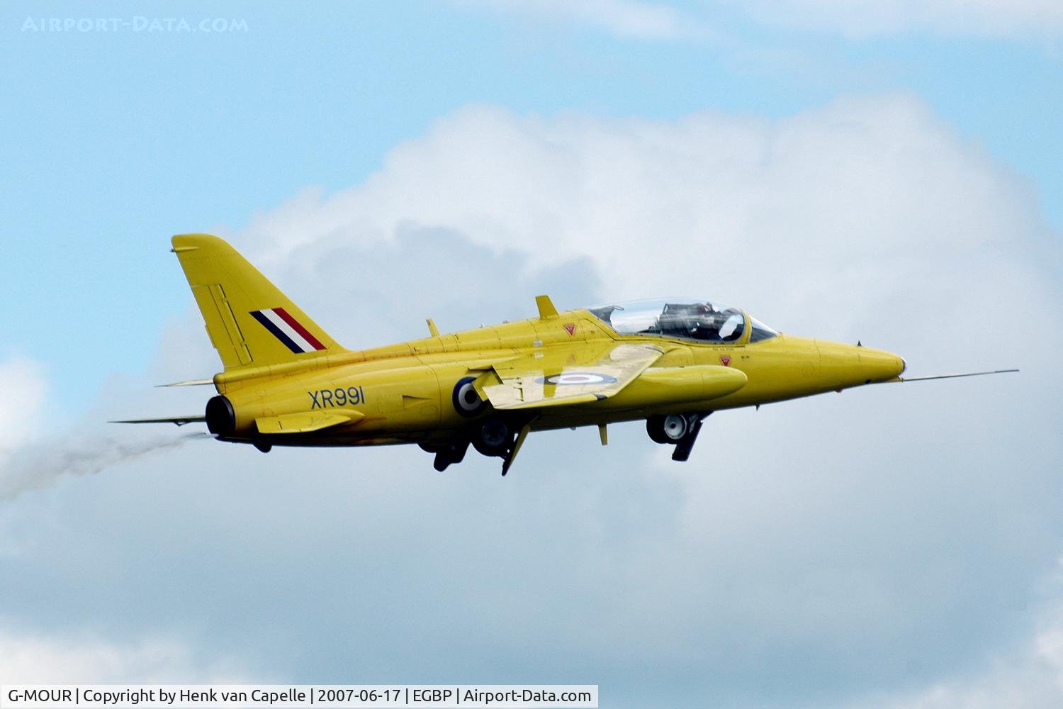 G-MOUR, 1964 Hawker Siddeley Gnat T.1 C/N FL596, Folland Gnat taking off for a flight display