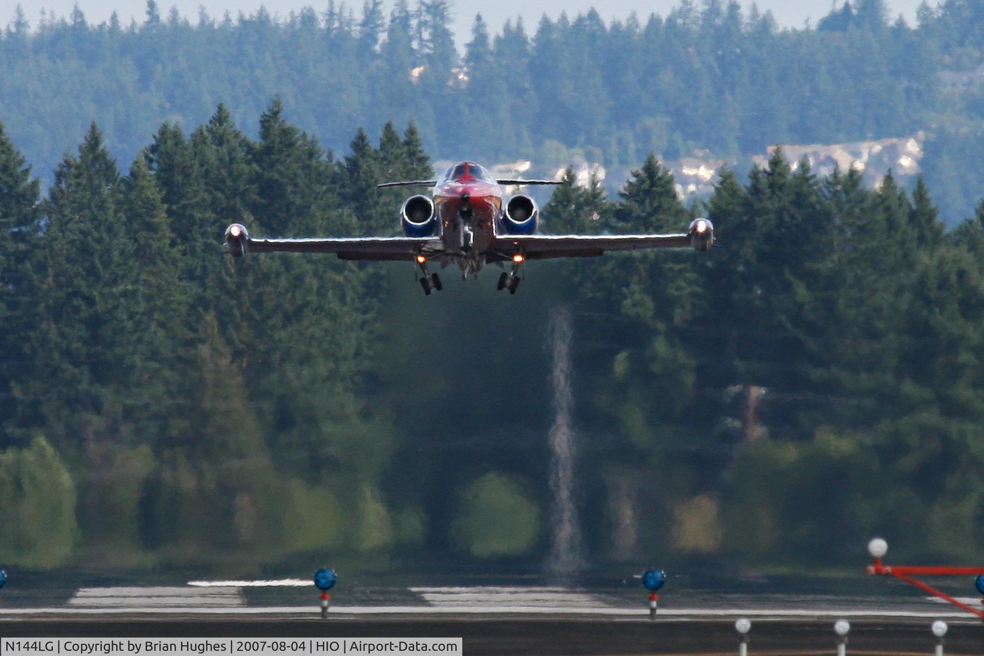 N144LG, 1983 Gates Learjet 35A C/N 500, Departing Hillsboro, OR