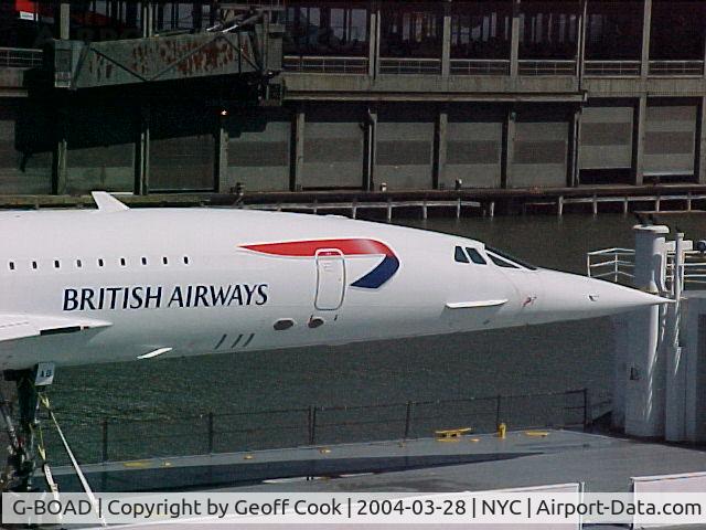 G-BOAD, 1976 Aerospatiale-BAC Concorde 1-102 C/N 100-010, The sharp end of Alpha Delta resting by the Intrepid Museum, New York City in 2004