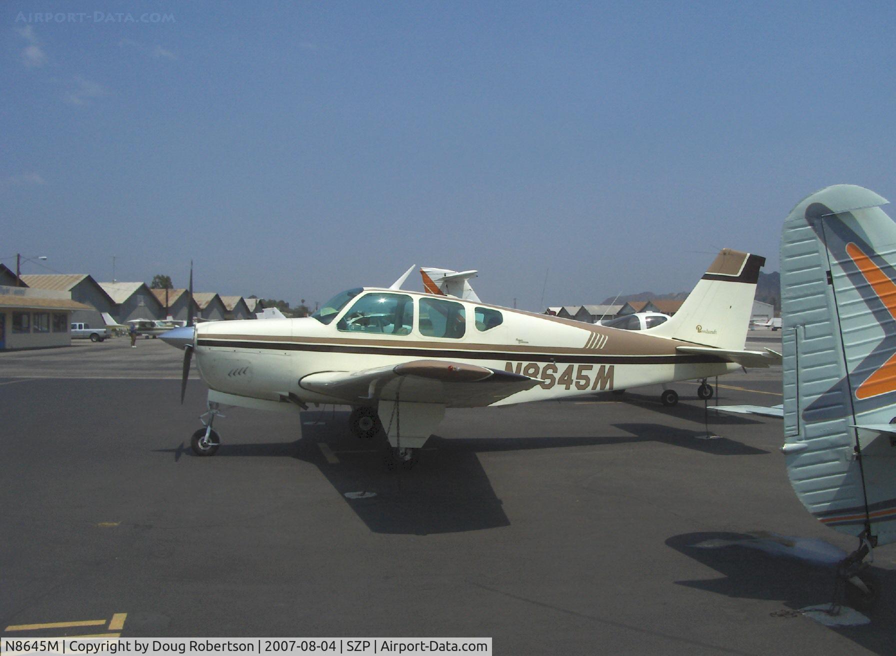 N8645M, 1963 Beech 35-B33 Debonair C/N CD-671, 1963 Beech 35 B33 DEBONAIR, Continental IO-470-K 225 Hp