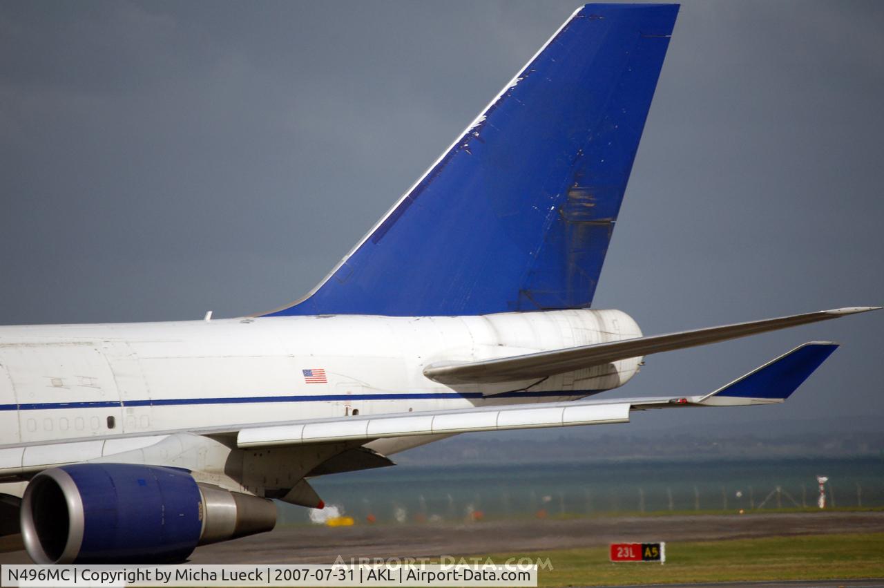 N496MC, 1999 Boeing 747-47UF C/N 29257, Looks like the rudder is falling off any moment!