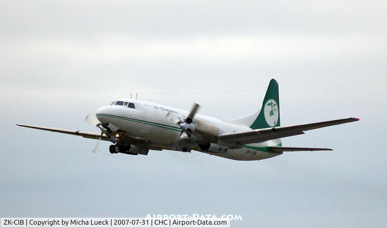 ZK-CIB, 1953 Convair 580 C/N 327A, Climbing out of Christchurch
