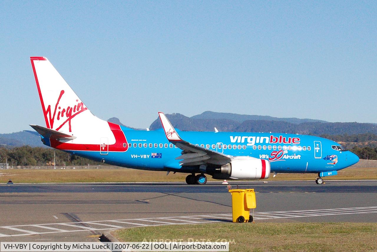 VH-VBY, 2005 Boeing 737-7FE C/N 34323, At Gold Coast's Koolangatta airport