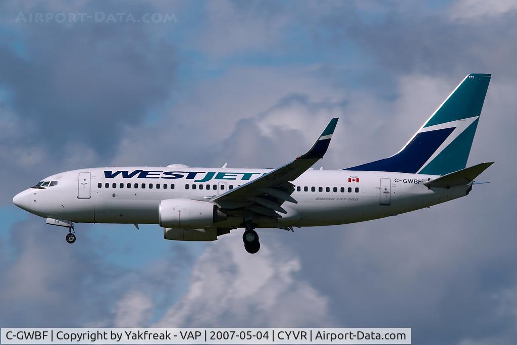 C-GWBF, 2003 Boeing 737-7CT C/N 32757, Westjet Boeing 737-700
