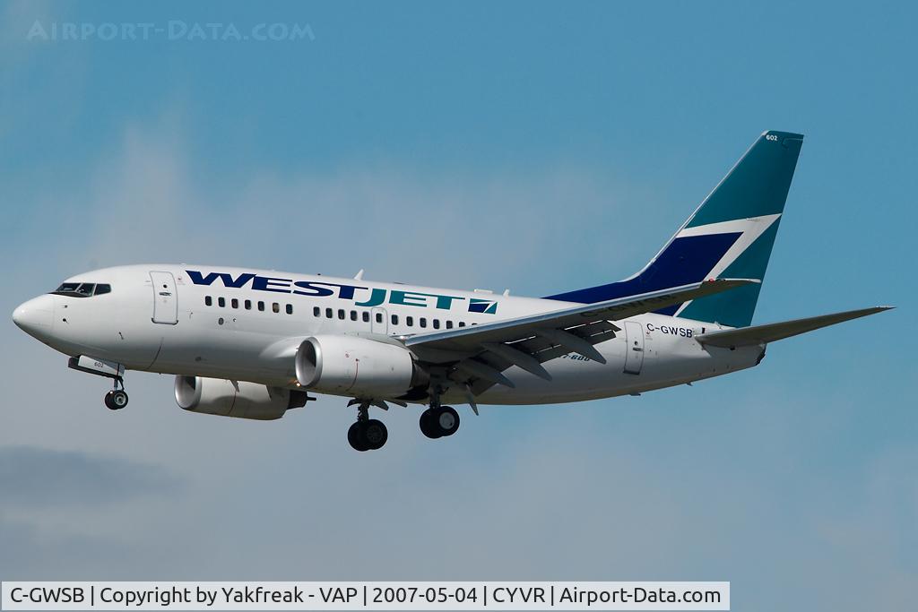 C-GWSB, 2005 Boeing 737-6CT C/N 34285, Westjet Boeing 737-600