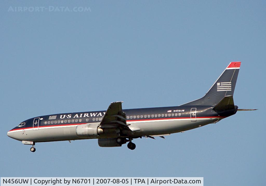 N456UW, 1991 Boeing 737-4B7 C/N 25020, Landing RWY 36L at TPA