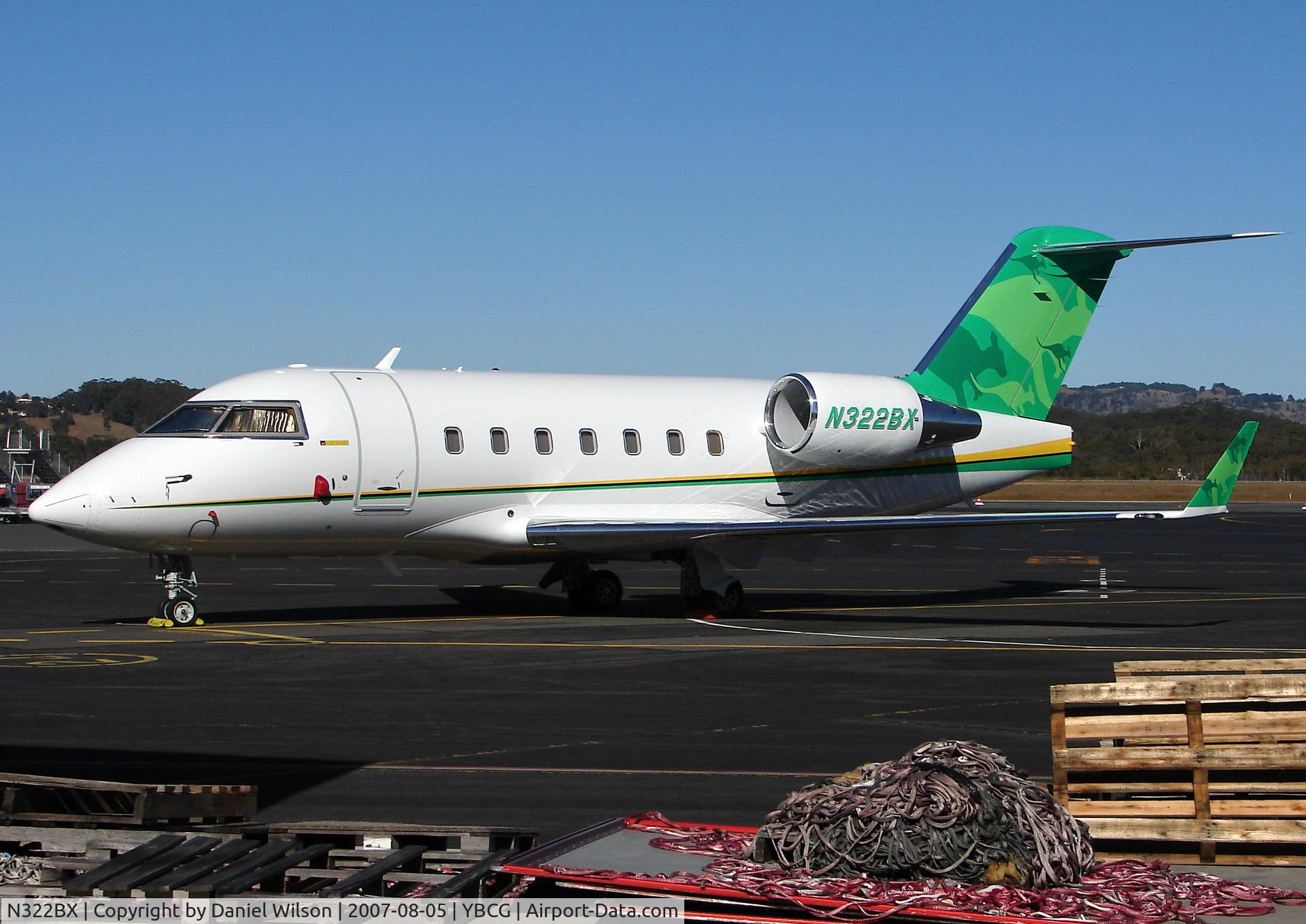 N322BX, 1999 Bombardier Challenger 604 (CL-600-2B16) C/N 5434, N322XB Seen at Coolangatta on a beautiful morning