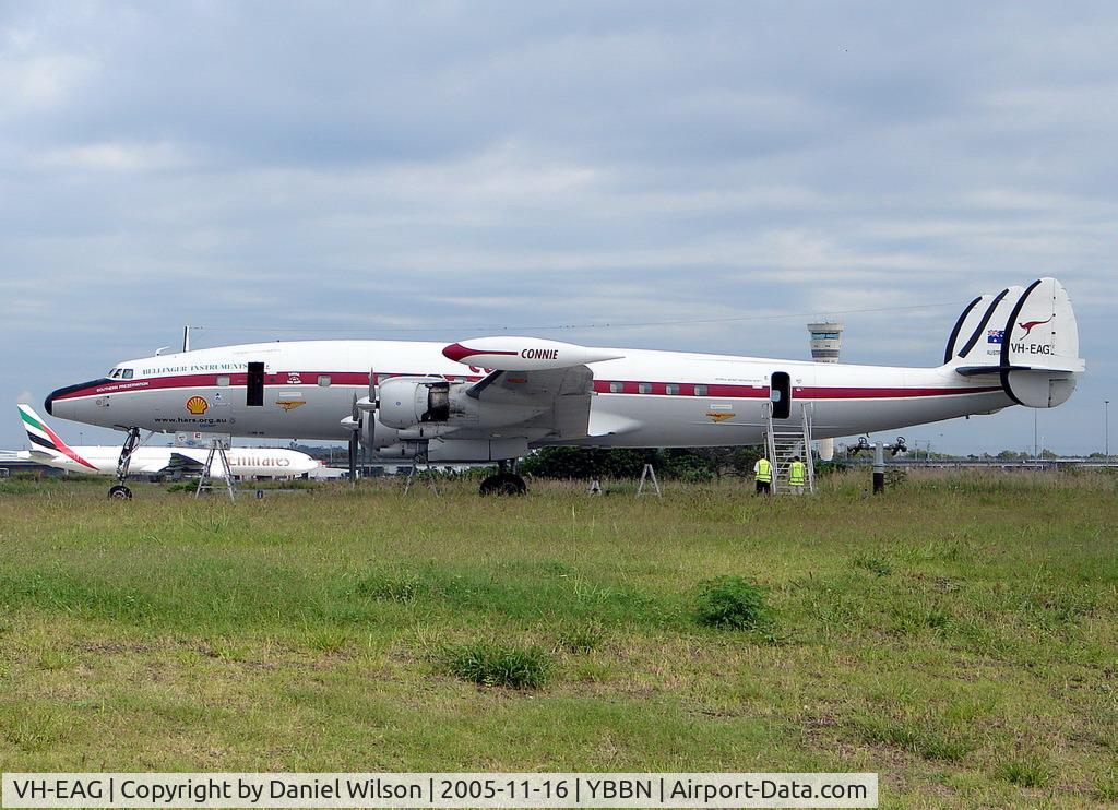 VH-EAG, 1955 Lockheed L-1049F Super Constellation C/N 4176, Seen at Brisbane on Qantas's 85th Birthday