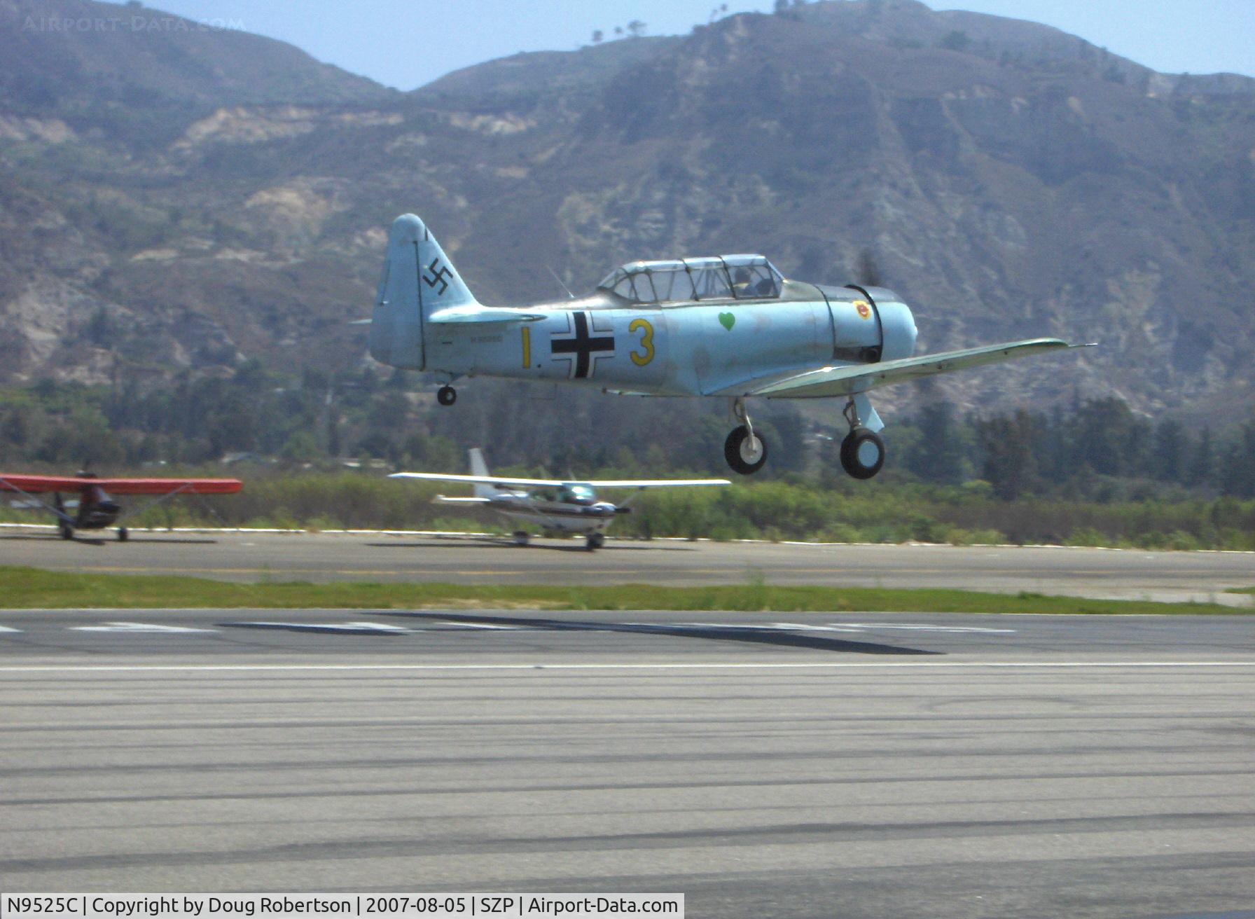 N9525C, North American AT-6C Texan C/N 88-12407, North American AT-6C TEXAN of The Condor Squadron, P&W R-1340 600 Hp, takeoff climb Rwy 22