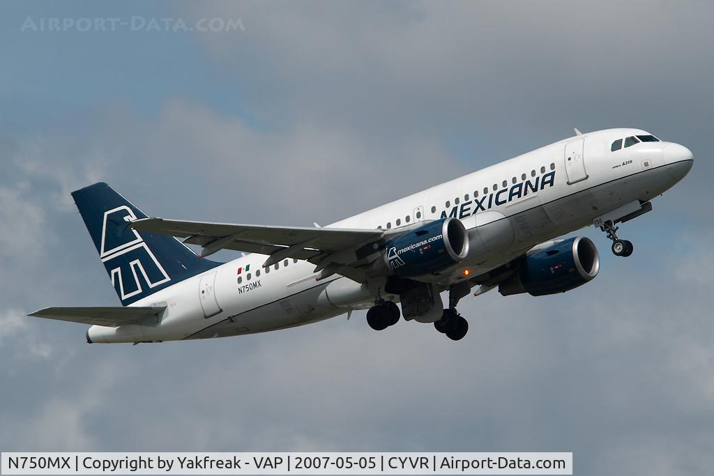 N750MX, 2002 Airbus A319-112 C/N 1750, Mexicana Airbus 319