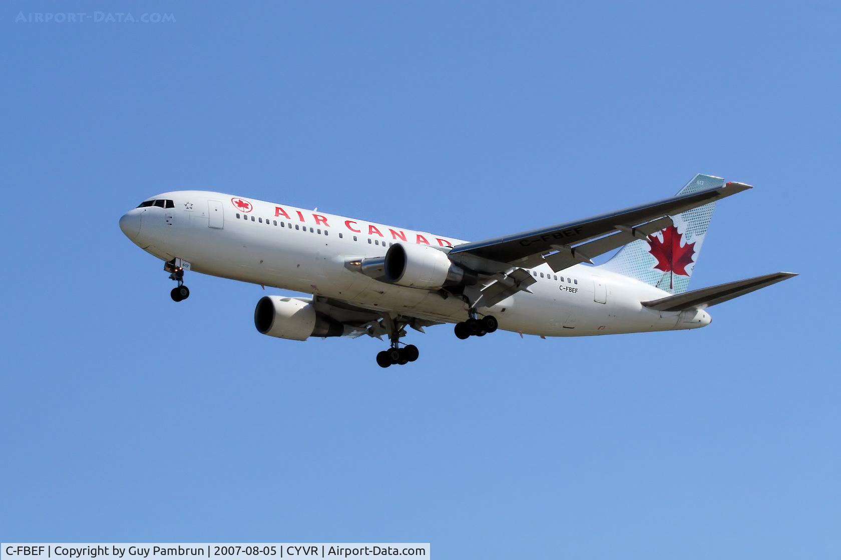 C-FBEF, 1989 Boeing 767-233 C/N 24323, About to touch down