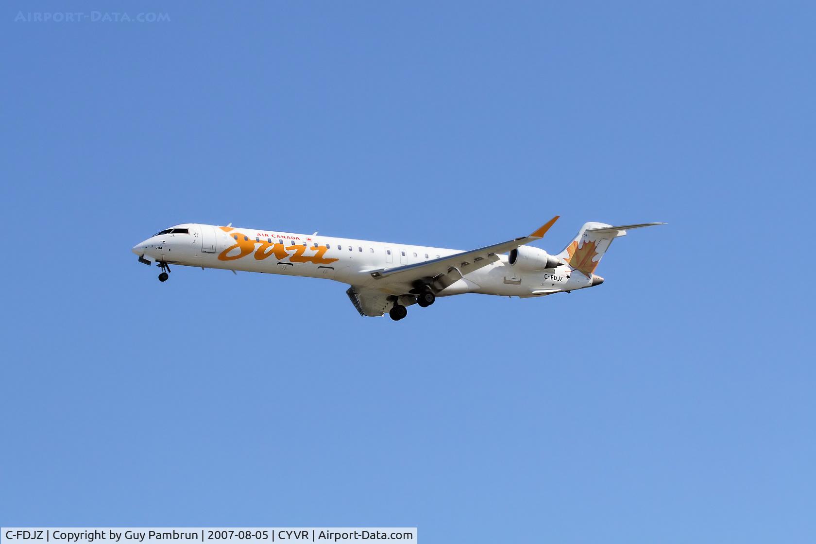 C-FDJZ, 2005 Canadair CRJ-705ER (CL-600-2D15) Regional Jet C/N 15041, About to touch down