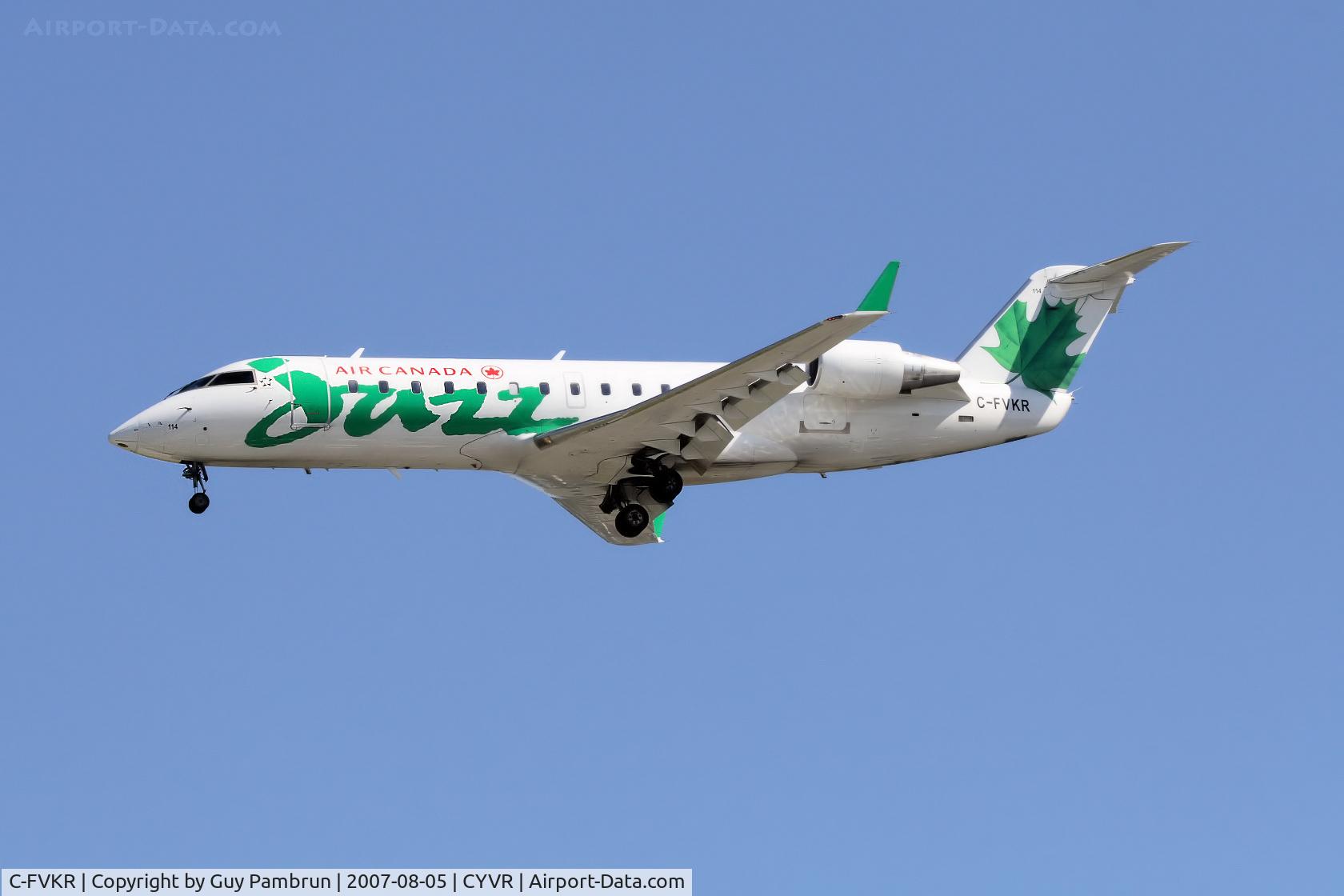 C-FVKR, 1995 Canadair CRJ-100ER (CL-600-2B19) C/N 7083, About to touch down