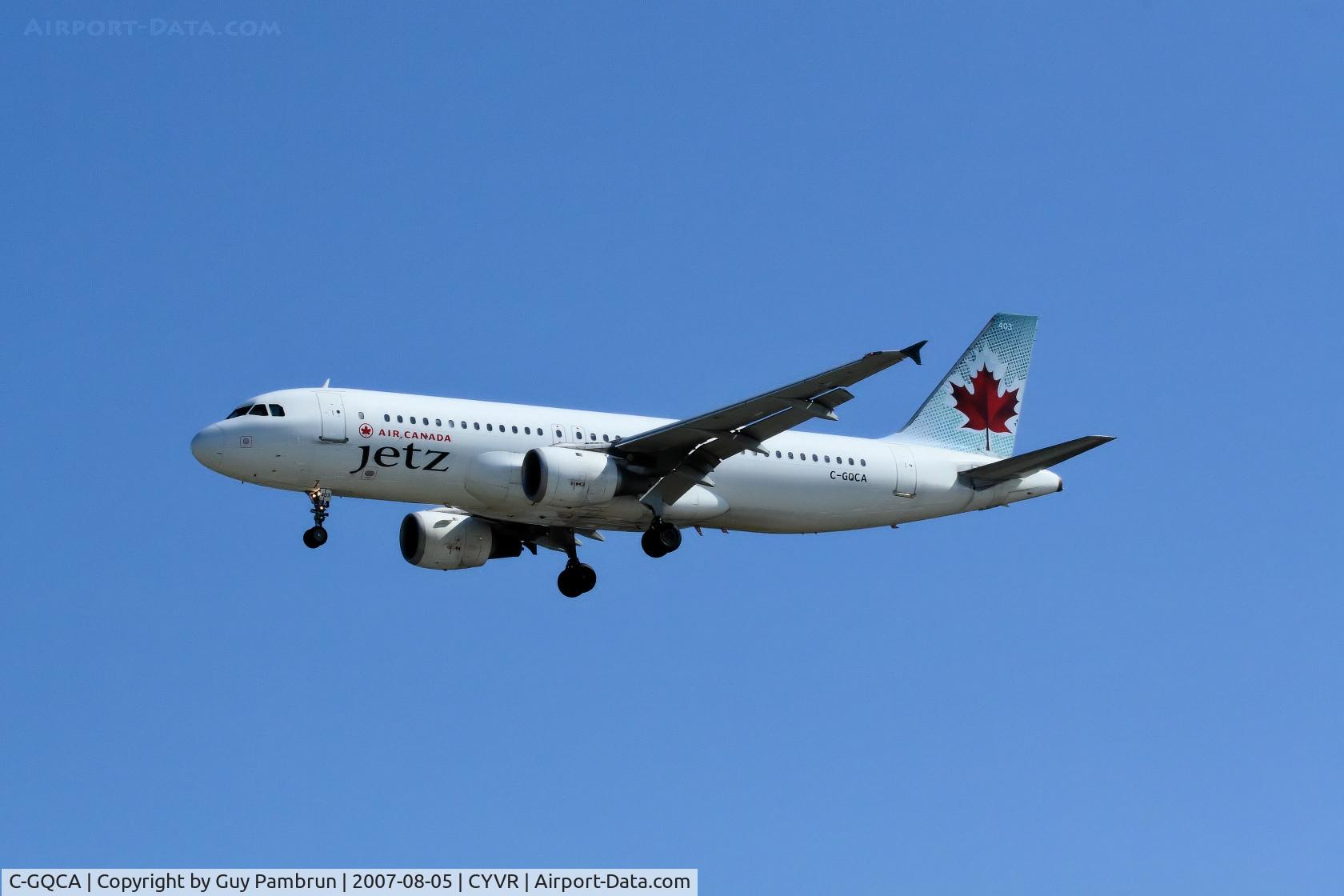 C-GQCA, 1991 Airbus A320-211 C/N 210, About to touch down