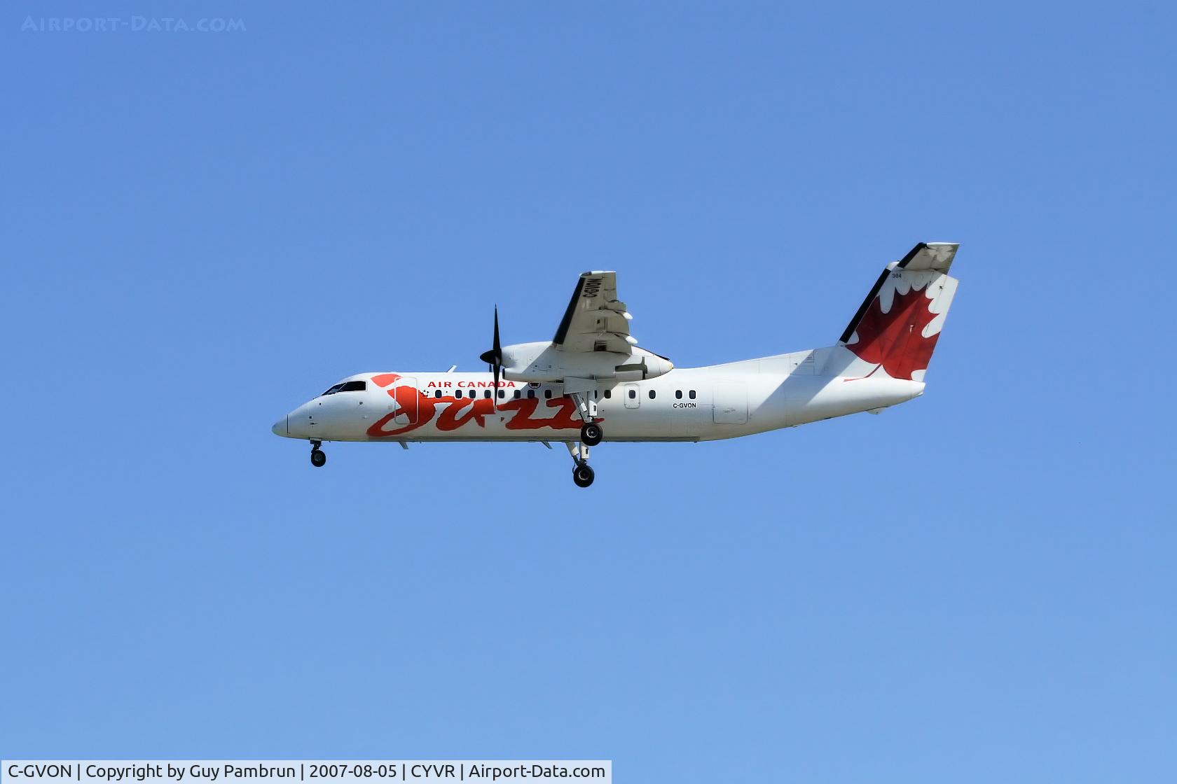 C-GVON, 1989 De Havilland Canada DHC-8-301 Dash 8 C/N 149, About to touch down
