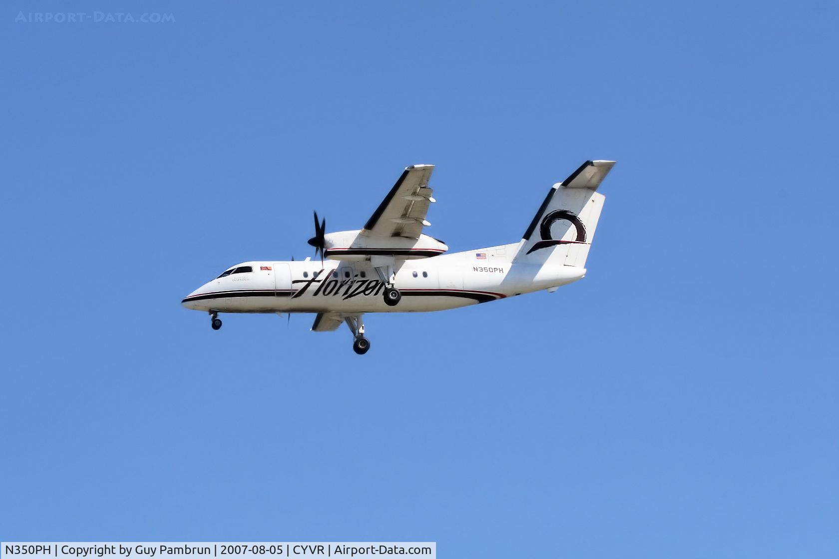 N350PH, 1997 De Havilland Canada DHC-8-202 Dash 8 C/N 488, About to touch down