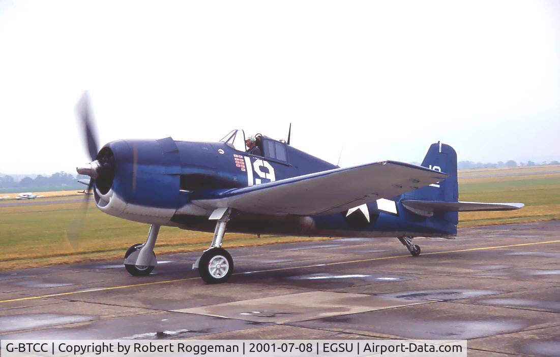 G-BTCC, 1944 Grumman F6F-5K Hellcat. C/N A-1733, The Fighter Collection.Taxiing in after mass flypast.2001-07.