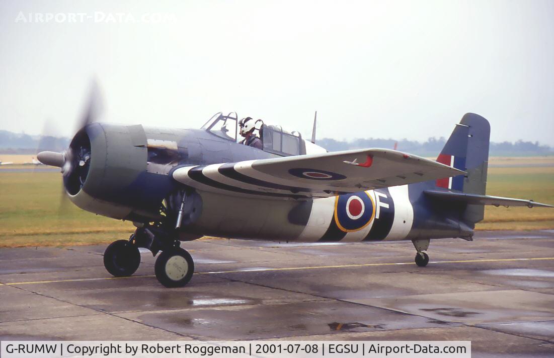 G-RUMW, 1944 General Motors (Grumman) FM-2 Wildcat C/N 5765, The Fighter Collection.Taxiing in after mass flypast.2001-07.